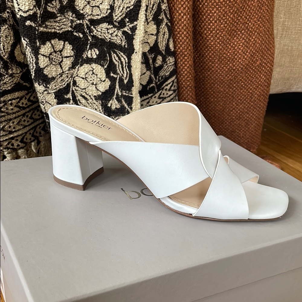 Botkier Women's White Block Heeled Sandals